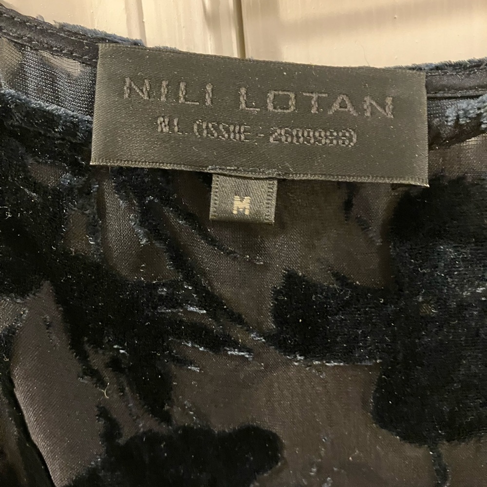 Nili Lotan velvet sheer shell tank (navy) - Picture 3 of 3